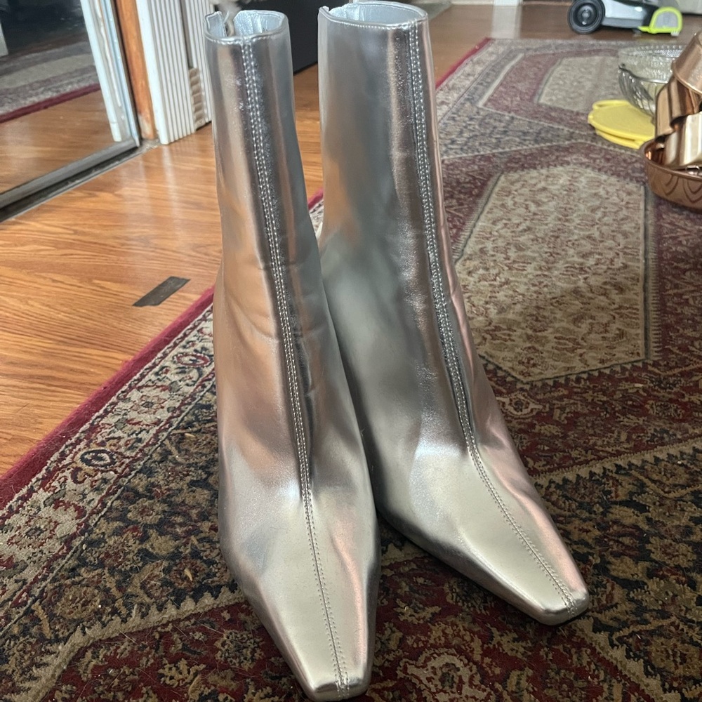 Primark Silver Heeled Boots